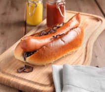 DA7169F and DA7269F Premium Bockwurst (16cm) Ketchup and Mustard